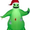 Christmas Gemmy Airblown Inflatable Oogie Boogie In Santa Hat With Light String, 3.5 Ft Tall