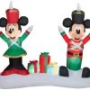 Gemmy Airblown Inflatable Inflatable Mickey Mouse And Minnie Mouse As Toy Soldiers, 4.5 Ft Tall