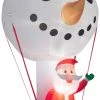 Gemmy Giant Christmas Airblown Inflatable Inflatable Snowman Hot Air Balloon With Santa, 12 Ft Tall