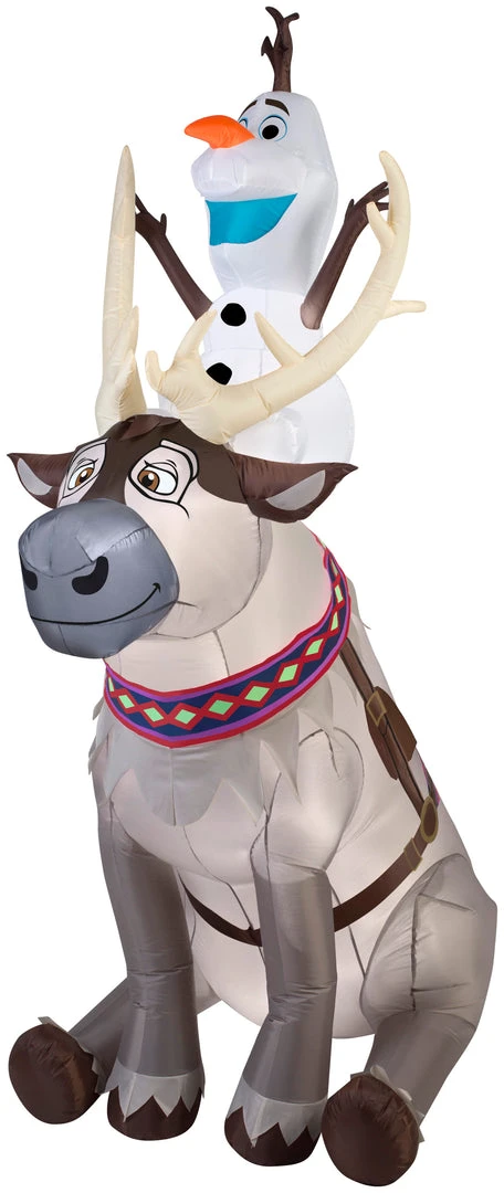 Gemmy 7.5' Airblown Olaf Sitting On Sven Scene Disney Christmas Inflatable 3 Gemmy 7.5' Airblown Olaf Sitting On Sven Scene Disney Christmas Inflatable