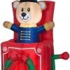 Gemmy Animated Christmas Airblown Inflatable Bear Pop Up, 5 Ft Tall, Multicolored
