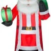 Gemmy Christmas Airblown Inflatable Mixed Media Santa, 8 Ft Tall, Multicolored