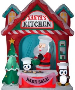 Gemmy Christmas Airblown Inflatable Santa's Vintage Kitchen Scene Giant, 10 Ft Tall, Multicolored