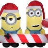 Seasons Inflatables Gemmy 6' Airblown Inflatbale Minions Carrying Candy Cane Scene Christmas