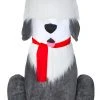 Gemmy Christmas Airblown Inflatable Mixed Media Sheep Dog, 7 Ft Tall