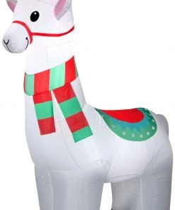 Gemmy Christmas Airblown Inflatable Alpaca , 6 Ft Tall