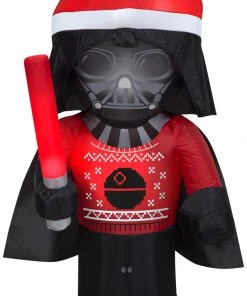 Gemmy Christmas Airblown Inflatable Inflatable Darth Vader In Ugly Christmas Sweater, 3.5 Ft Tall
