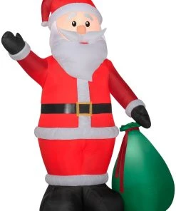 Gemmy Christmas Airblown Inflatable Extra Bright Santa Giant, 12 Ft Tall