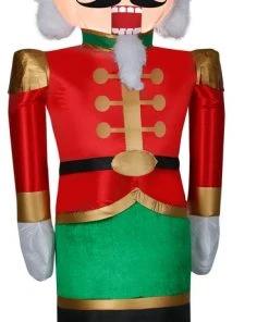Gemmy Christmas Airblown Inflatable Mixed Media Luxe Nutcracker, 8 Ft Tall, Multicolored