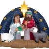 Gemmy Christmas Airblown Inflatable Inflatable Snowy Night Nativity Scene, 5 Ft Tall, Brown