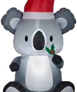 Gemmy Christmas Airblown Inflatable Koala, 3.5 Ft Tall, Grey