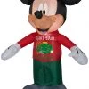 Gemmy Christmas Airblown Inflatable Mickey In Christmas Decor Hoodie Disney, 3.5 Ft Tall