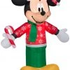 Gemmy Airblown Inflatable Mickey Mouse In Snowflake Sweater And Stocking Cap, 3.5 Ft Tall Christmas