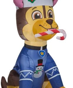 Gemmy Christmas Airblown Inflatable Inflatable Chase In Snowman Sweater, 4.5 Ft Tall, Blue