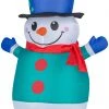 Gemmy Airdorable Christmas Airblown Inflatable Round Snowman, Tall