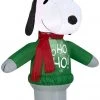 Gemmy Airblown Snoopy W/ Ho Ho Ho Sweater Peanuts Christmas Inflatable