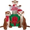Gemmy 5' Airblown Meercats And Christmas Gift Scene Christmas Inflatable Coming Soon