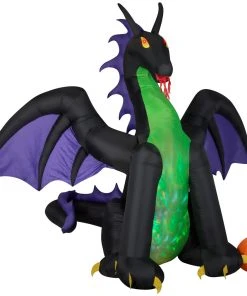 Seasons Inflatables Gemmy 11.5' Animated Projection Airblown-Fire & Ice-Dragon W/ Wings