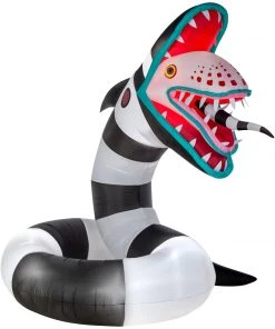 Halloween Gemmy Animated Airblown Sand Worm From Beetlejuice Giant WB, 10 Ft Tall, Multicolored