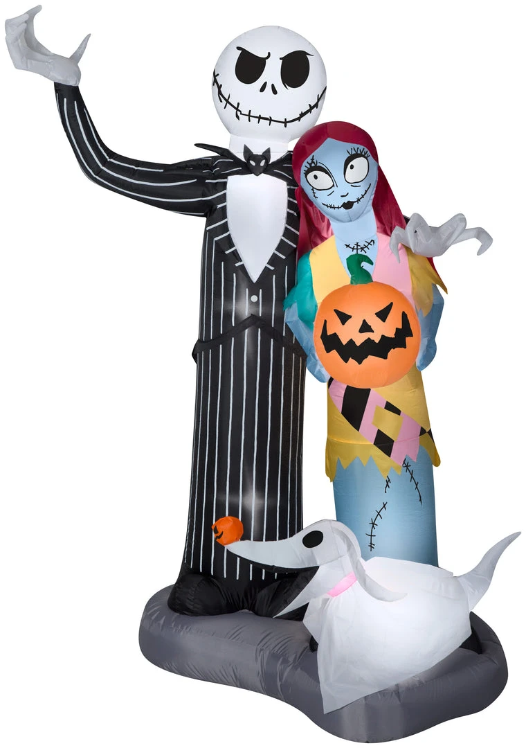 Gemmy Airblown Inflatable Jack Skellington, Sally And Zero, 6 Ft Tall, Black Halloween 3 Gemmy Airblown Inflatable Jack Skellington, Sally And Zero, 6 Ft Tall, Black Halloween