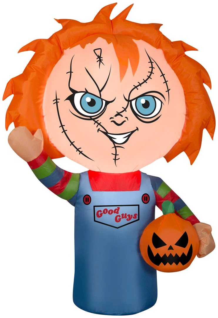 Gemmy Airblown Inflatable Chucky CarBuddy, 3 Ft Tall, Orange 3 Gemmy Airblown Inflatable Chucky CarBuddy, 3 Ft Tall, Orange