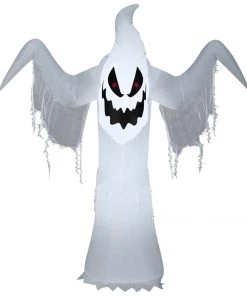 Gemmy Airblown Inflatable Creepy Ghost, 5 Ft Tall, White Halloween