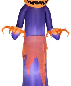 Halloween Gemmy Airblown Pumpkin Reaper W/Top Hat Giant , 12 Ft Tall, Purple