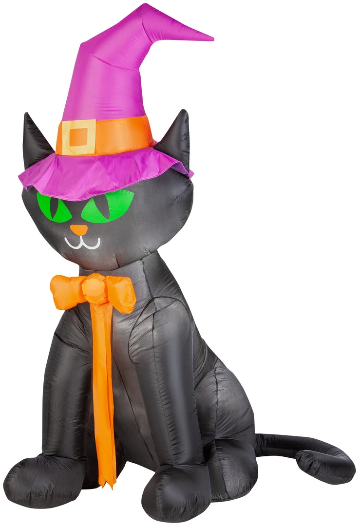 Halloween Gemmy 6.5 Ft Tall Airblown Black Cat W/Hat OPP 3 Halloween Gemmy 6.5 Ft Tall Airblown Black Cat W/Hat OPP