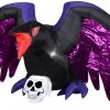 Gemmy 10' Airblown Inflatable Mixed Media Crow With Skull Scene Halloween 2 Gemmy 10' Airblown Inflatable Mixed Media Crow With Skull Scene Halloween