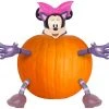 Gemmy Pumpkin Push Ins Minnie As Cat Disney, Orange
