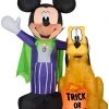 Gemmy Airblown Inflatable Vampire Mickey Mouse And Pluto, 5 Ft Tall, Purple Halloween