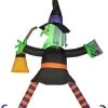 Gemmy 5 Ft Tall Airblown Crashing Witch W/Spell Book