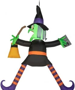 Gemmy 5 Ft Tall Airblown Crashing Witch W/Spell Book