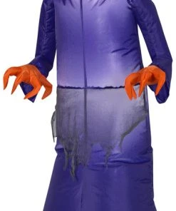 Halloween Gemmy Airblown Pumpkin Reaper W/Top Hat, 5 Ft Tall, Purple