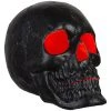 Gemmy 20” Blow Mold Lighted Decor-Candle Flicker-Matte Black Skull