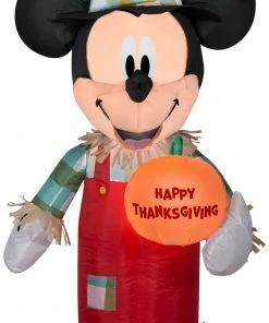 Seasons Inflatables Gemmy 3.5' Airblown Inflatable Mickey Holding Pumpkin Disney