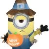 Seasons Inflatables Gemmy 3' Airblown Inflatable Minion Stuart W/Thanksgiving Banner Universal