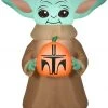 Gemmy Airblown The Child W/Pumpkin Star Wars, 3.5 Ft Tall, Multicolored