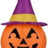 Gemmy Airdorable Airblown Jack O' Lantern W/Purple Hat, 1.5 Ft Tall, Orange Halloween 2 Gemmy Airdorable Airblown Jack O' Lantern W/Purple Hat, 1.5 Ft Tall, Orange Halloween