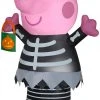 Gemmy Airblown Inflatable Peppa Pig In Skeleton Costume, 4.5 Ft Tall, Pink Halloween