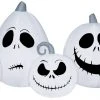 Coming Soon Gemmy Airblown Inflatable Jack Skellington White Pumpkin Collection, 3.5 Ft Tall, White