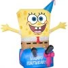 Gemmy 3.5 Ft. Airblown Inflatable Spongebob On Birthday Present Nick 1 Gemmy 3.5 Ft. Airblown Inflatable Spongebob On Birthday Present Nick