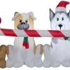Gemmy 3.5' Airblown Puppies Sharing A Big Candy Cane Christmas Inflatable 1 Gemmy 3.5' Airblown Puppies Sharing A Big Candy Cane Christmas Inflatable