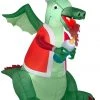 Gemmy Airblown Dragon Lighting Candle Christmas Inflatable