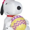 Easter Gemmy Airblown Inflatable Snoopy With Bunny Ears And Decorated Egg, 3.5 Ft Tall
