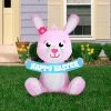 Gemmy 3.5' Airblown Outdoor Happy Easter Pink Bunny Spring Inflatable