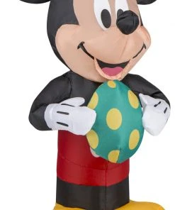 Gemmy Airdorable Airblown Easter Mickey Mouse W/Egg Disney, Black