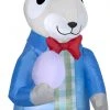 Gemmy 7 Ft Airblown Dapper Easter Bunny W/Egg, Multicolored