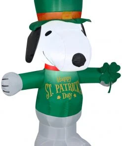 Gemmy Airblown Inflatable St. Patrick's Day Snoopy, 3.5 Ft Tall