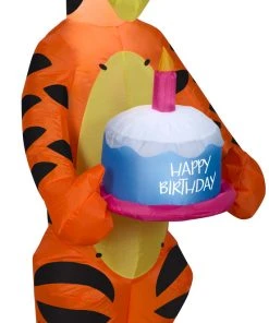 Gemmy Airblown Inflatable Birthday Party Tigger With Cake, 3.5 Ft Tall